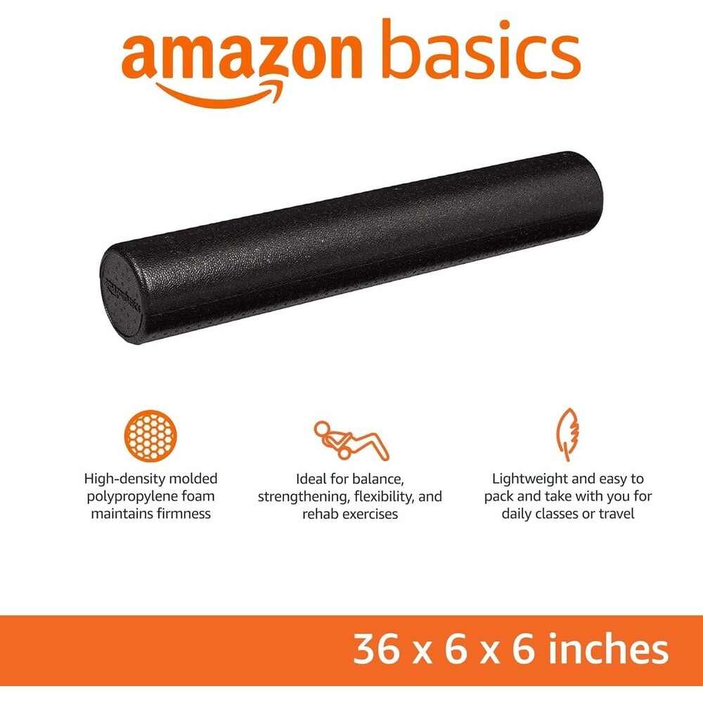 NEW Long 36" Amazon Basics High Density Foam Roller Exercise Recovery